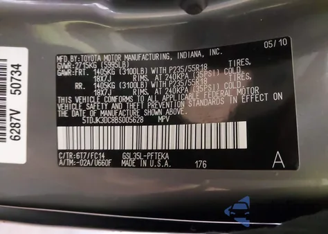 2011 Toyota Sienna Le from USA, damaged, VIN 5TDJK3DC8BS005628